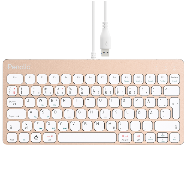 Mini USB Keyboard C3 - Glam Gold - Top View
