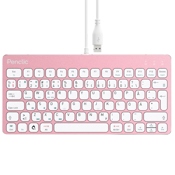Mini USB Keyboard C3 - Pretty Pink - Top View